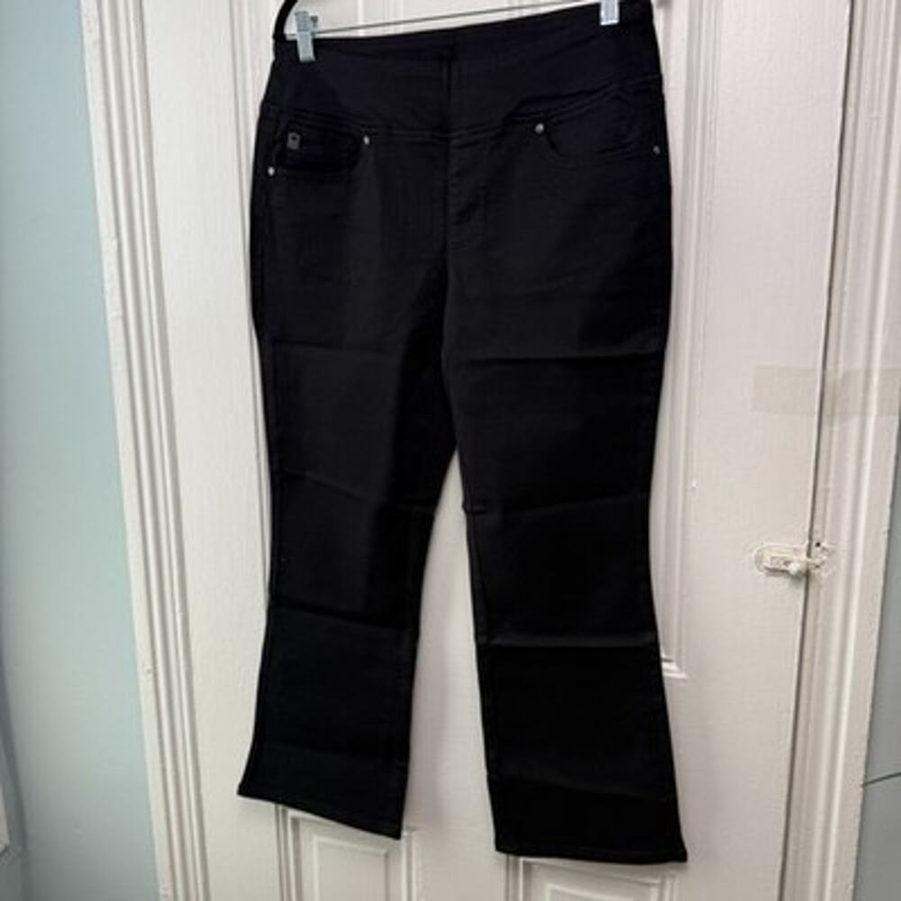 Belle by Kim Gravel TripleLuxe Twill Kick Flare Jeans Womens 12 Black New Other